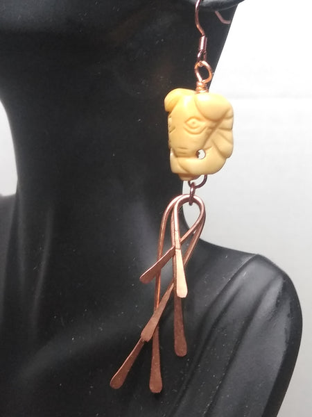 Bone Elephant Earrings