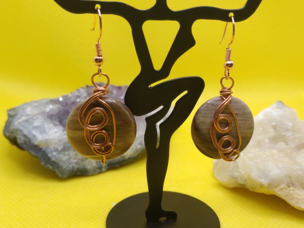 Petrified Wood Earrings