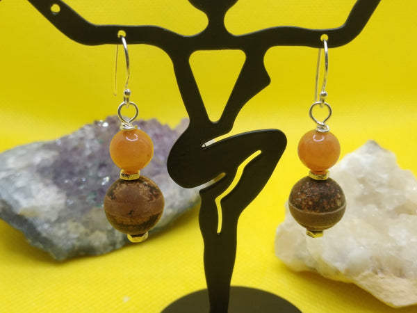 Aventurine and Agate Earrings