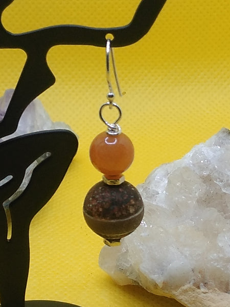 Aventurine and Agate Earrings