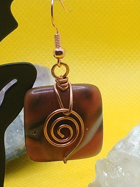 Copper and Agate Earrings