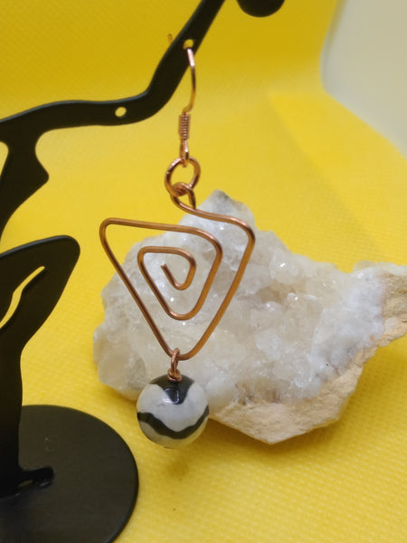 Copper and Agate Earrings