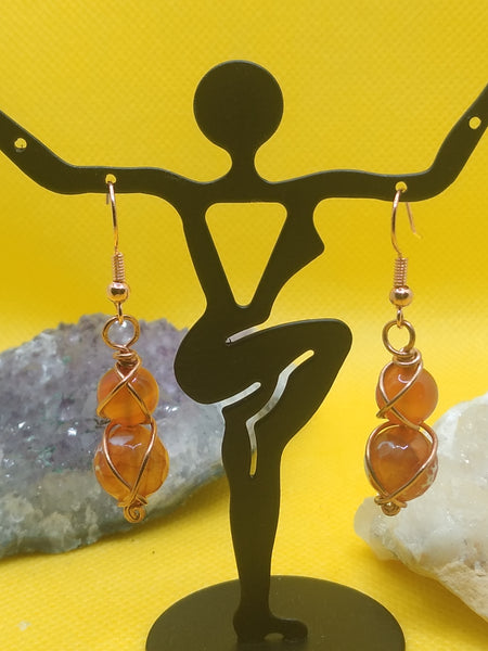 Carnelian and Copper Earrings