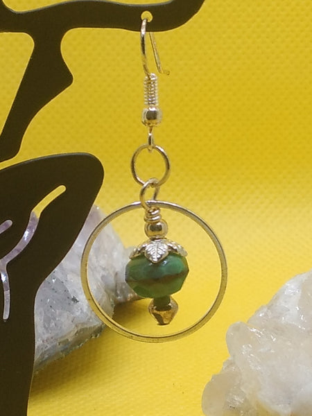 Green Tiger Eye Earrings