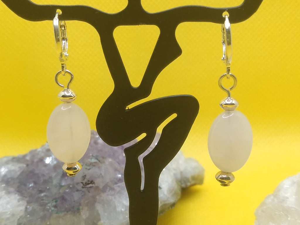 Sterling Rose Quartz Earrings