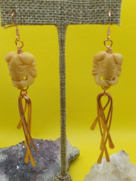 Bone Elephant Earrings