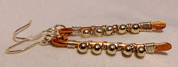 Sterling Silver and Copper Earrings